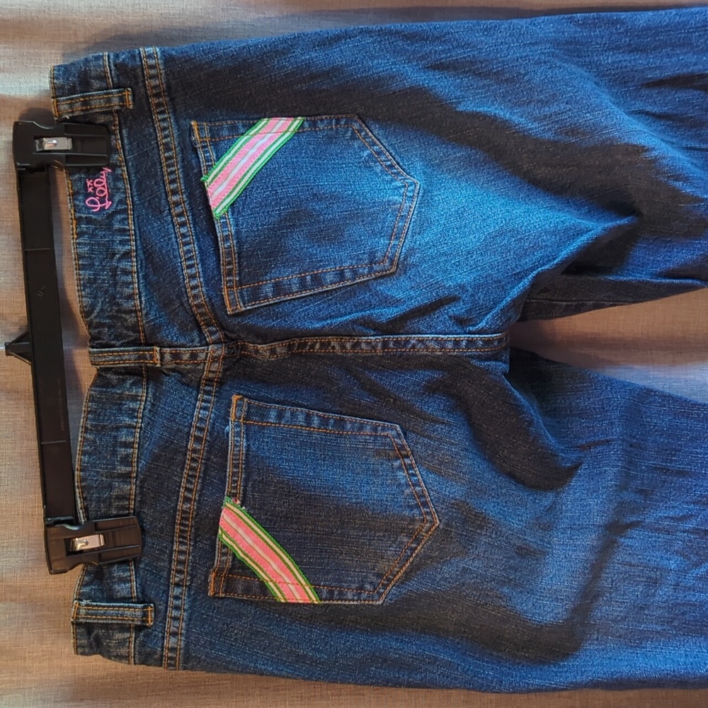 Lilly Pulitzer Mid Rise Ribbon Pocket Jeans